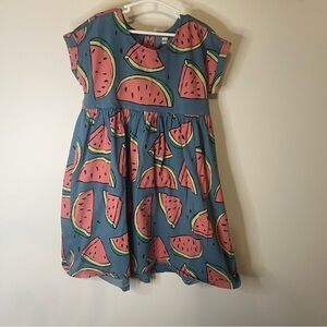 Tea Collection Flutter Sleeve Pocket Dress in Watermelon Print